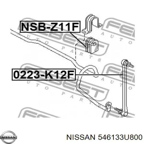 546133U800 Nissan/Infiniti Bucha de estabilizador dianteiro