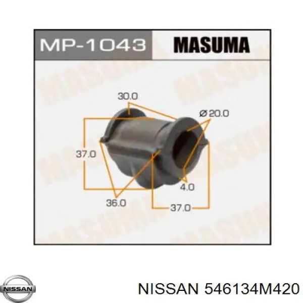 546134M420 Nissan/Infiniti Bucha de estabilizador dianteiro