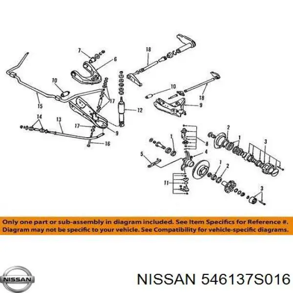 546137S016 Nissan/Infiniti Bucha de estabilizador traseiro
