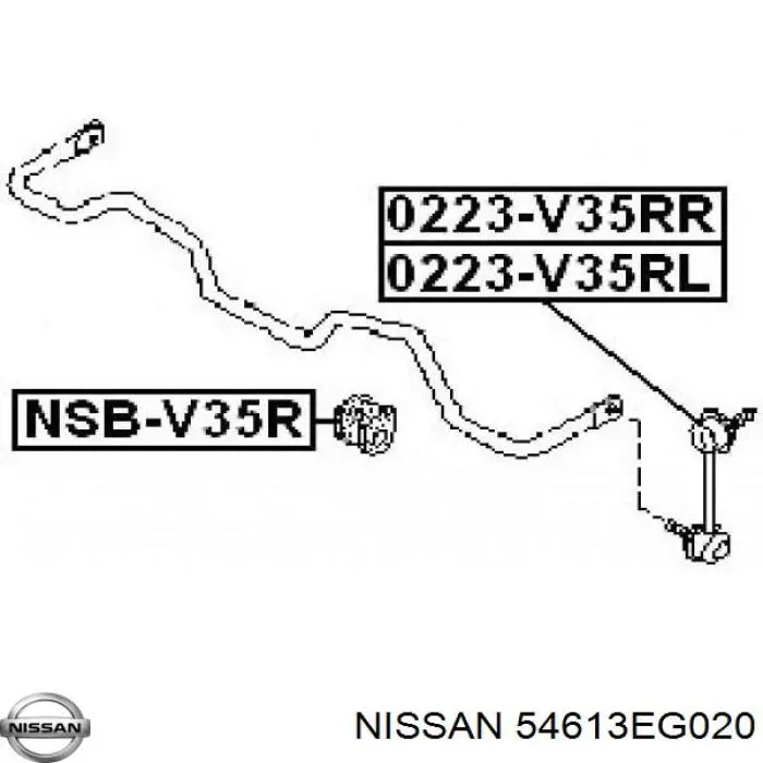 Compre 54613EG020 Nissan/Infiniti Bucha de estabilizador traseiro