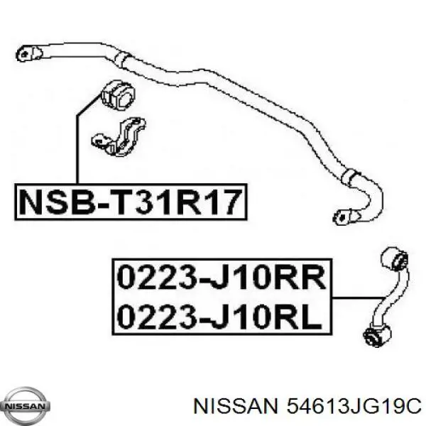 Compre 54613JG19C Nissan/Infiniti Bucha de estabilizador traseiro