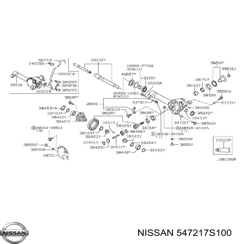 Compre 547217S100 Nissan/Infiniti Bloco silencioso dianteiro de travessa de fixação de redutor dianteiro