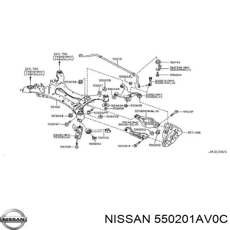 Mola traseira Nissan/Infiniti 550201AV0C preço, a partir de 105,16 USD