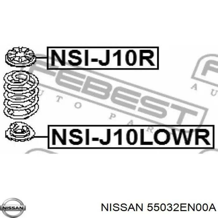 55032EN00A Nissan/Infiniti Espaçador (anel de borracha) da mola traseira inferior