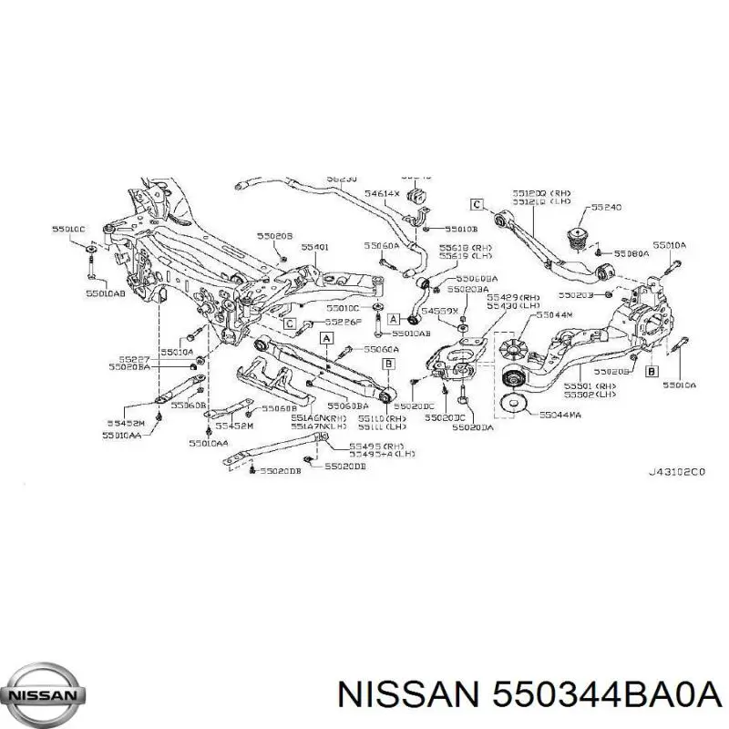  Nissan/Infiniti 550344BA0A preço, a partir de 25,92 USD