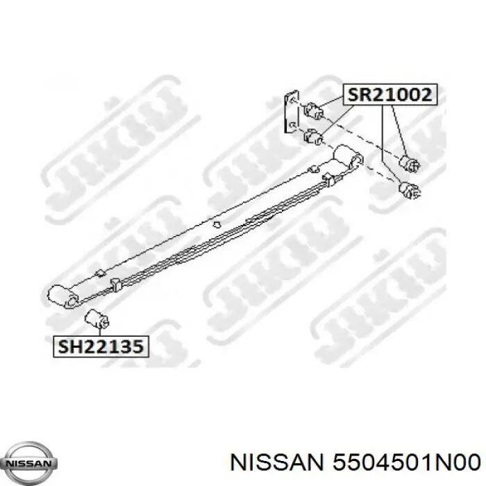 5504501N00 Nissan/Infiniti Bloco silencioso traseiro da suspensão de lâminas traseira