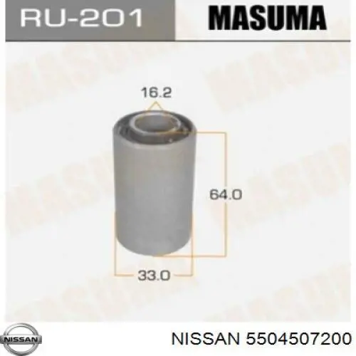 Bloco silencioso traseiro da suspensão de lâminas traseira Nissan/Infiniti 5504507200 preço, a partir de 10,68 USD