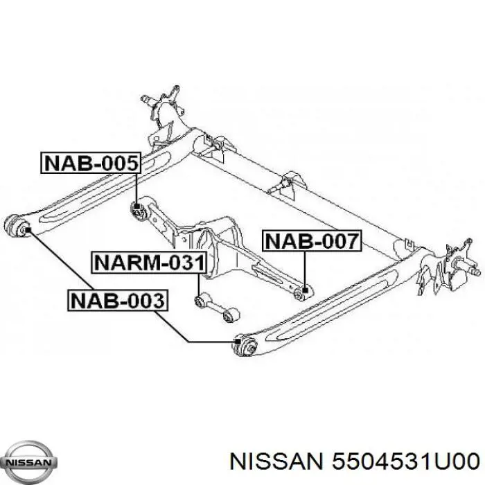 Bloco silencioso de viga traseira (de plataforma veicular) Nissan/Infiniti 5504531U00 preço, a partir de 11,16 USD