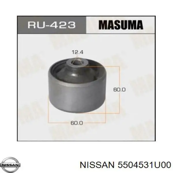 Bloco silencioso de viga traseira (de plataforma veicular) 5504531U00 Nissan/Infiniti