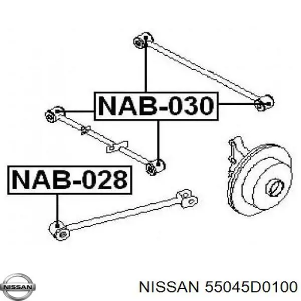 Compre 55045D0100 Nissan/Infiniti Bloco silencioso dianteiro de braço oscilante traseiro longitudinal