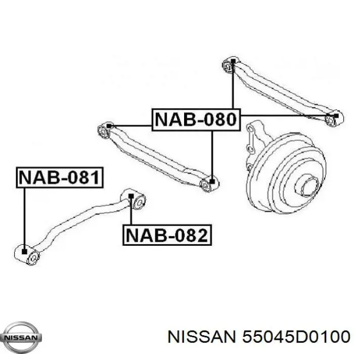 Bloco silencioso dianteiro de braço oscilante traseiro longitudinal Nissan/Infiniti 55045D0100 preço, a partir de 7,72 USD