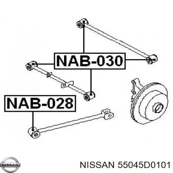 Compre 55045D0101 Nissan/Infiniti Bloco silencioso dianteiro de braço oscilante traseiro longitudinal