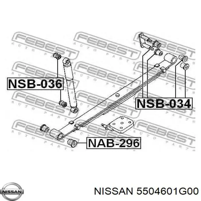 Compre 5504601G00 Nissan/Infiniti Bloco silencioso traseiro da suspensão de lâminas traseira
