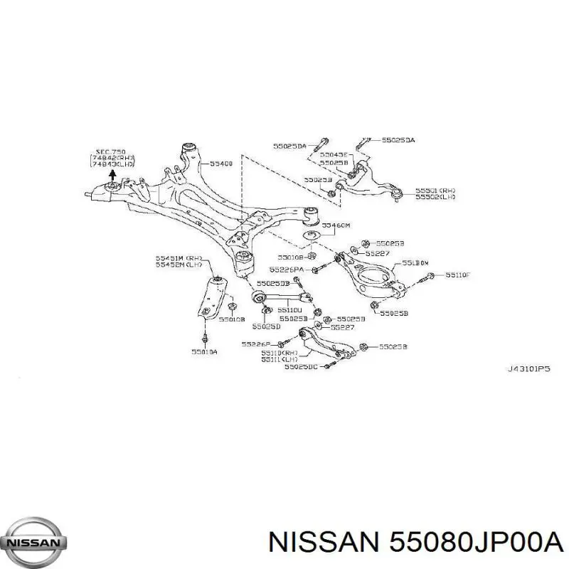  Nissan/Infiniti 55080JP00A preço, a partir de 37,00 USD