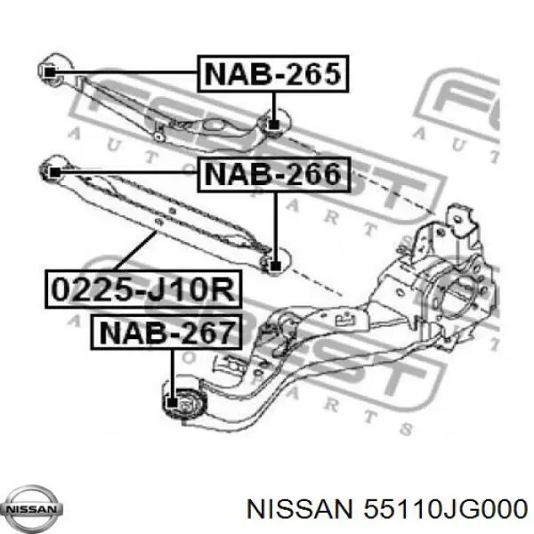 Braço oscilante inferior direito de suspensão traseira Nissan/Infiniti 55110JG000 preço, a partir de 51,08 USD