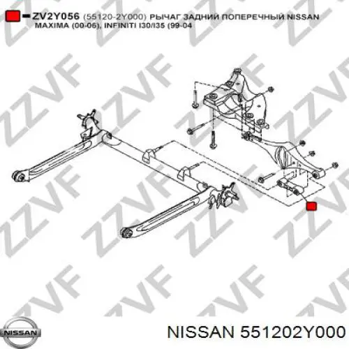 Barra Panhard de suspensão traseira Nissan/Infiniti 551202Y000 preço, a partir de 45,50 USD