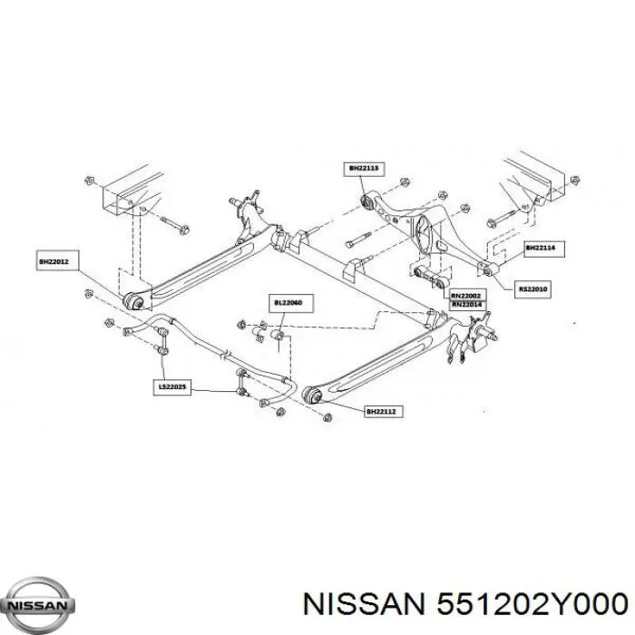 Compre 551202Y000 Nissan/Infiniti Barra Panhard de suspensão traseira