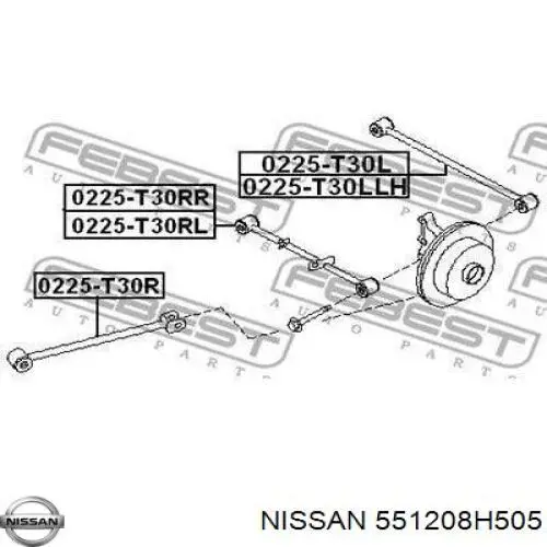 Braço oscilante inferior esquerdo de suspensão traseira Nissan/Infiniti 551208H505 preço, a partir de 31,07 USD