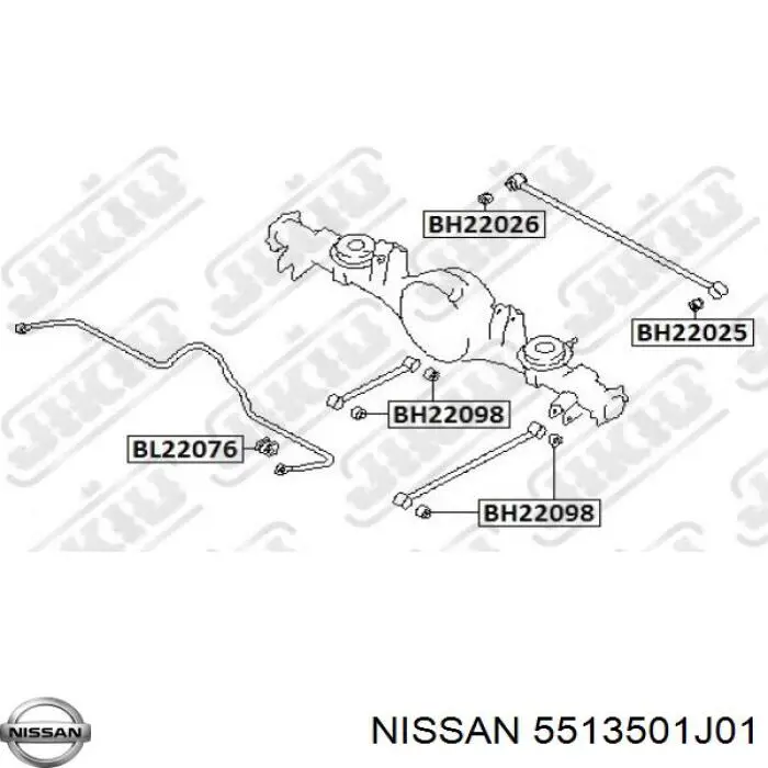 Compre 5513501J01 Nissan/Infiniti Bloco silencioso da barra Panhard (de suspensão traseira)