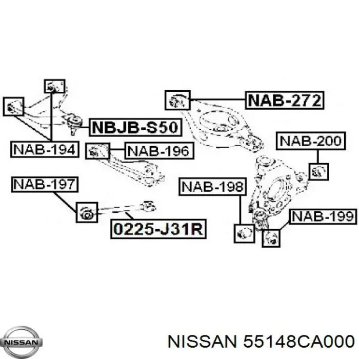 Bloco silencioso do pino de apoio traseiro Nissan/Infiniti 55148CA000 preço, a partir de 10,02 USD