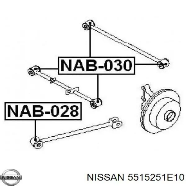 Compre 5515251E10 Nissan/Infiniti Bloco silencioso traseiro de braço oscilante transversal