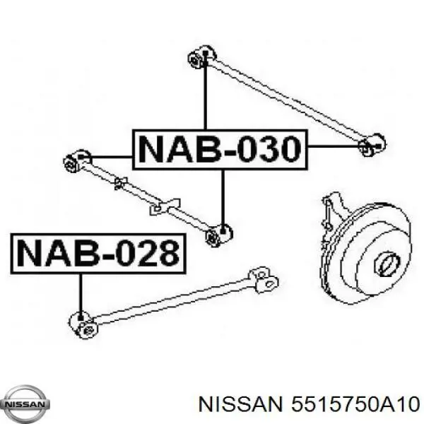Compre 5515750A10 Nissan/Infiniti Bloco silencioso traseiro de braço oscilante transversal