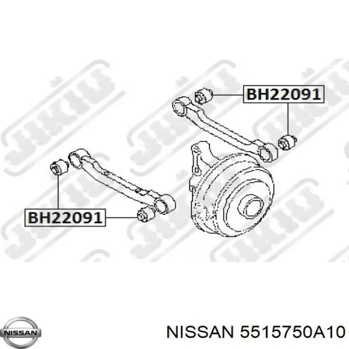 Bloco silencioso traseiro de braço oscilante transversal 5515750A10 Nissan/Infiniti