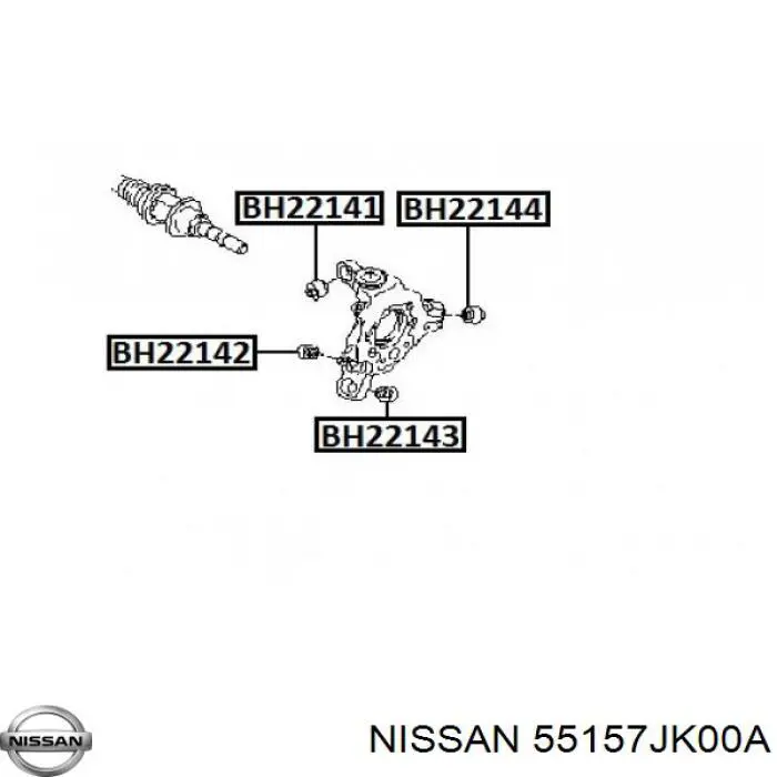 Bloco silencioso do pino de apoio traseiro Nissan/Infiniti 55157JK00A preço, a partir de 7,78 USD