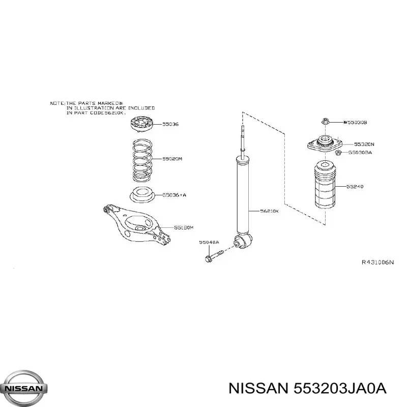 Suporte de amortecedor traseiro Nissan/Infiniti 553203JA0A preço, a partir de 84,90 USD