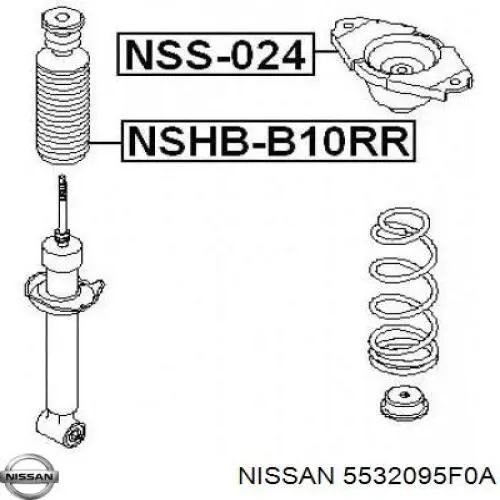 Compre 5532095F0A Nissan/Infiniti Suporte de amortecedor traseiro