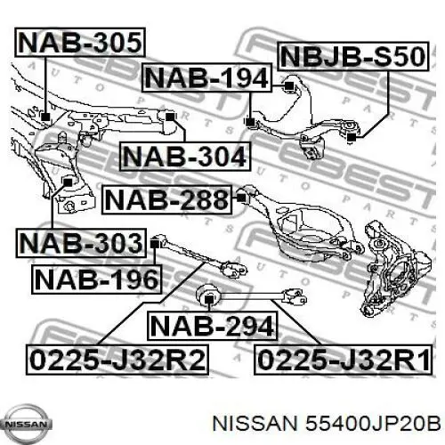 Viga de suspensão traseira (plataforma veicular) para Nissan Murano  Z51