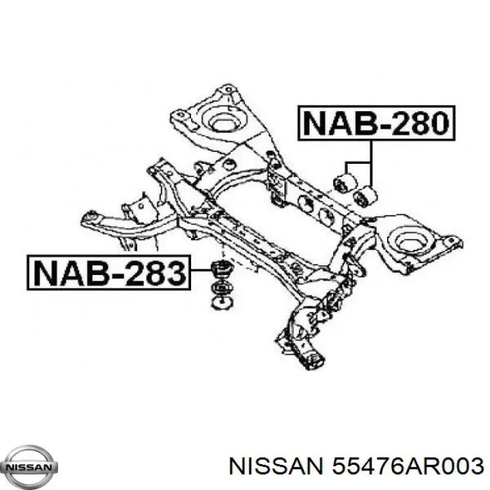 Compre 55476AR003 Nissan/Infiniti Bloco silencioso de viga traseira (de plataforma veicular)