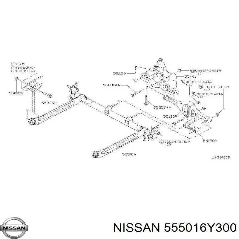 Viga de suspensão traseira (plataforma veicular) Nissan/Infiniti 555012Y000 preço, a partir de 1288,72 USD