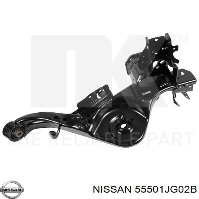 55501JG02B Nissan/Infiniti Braço oscilante (tração) longitudinal inferior direito de suspensão traseira