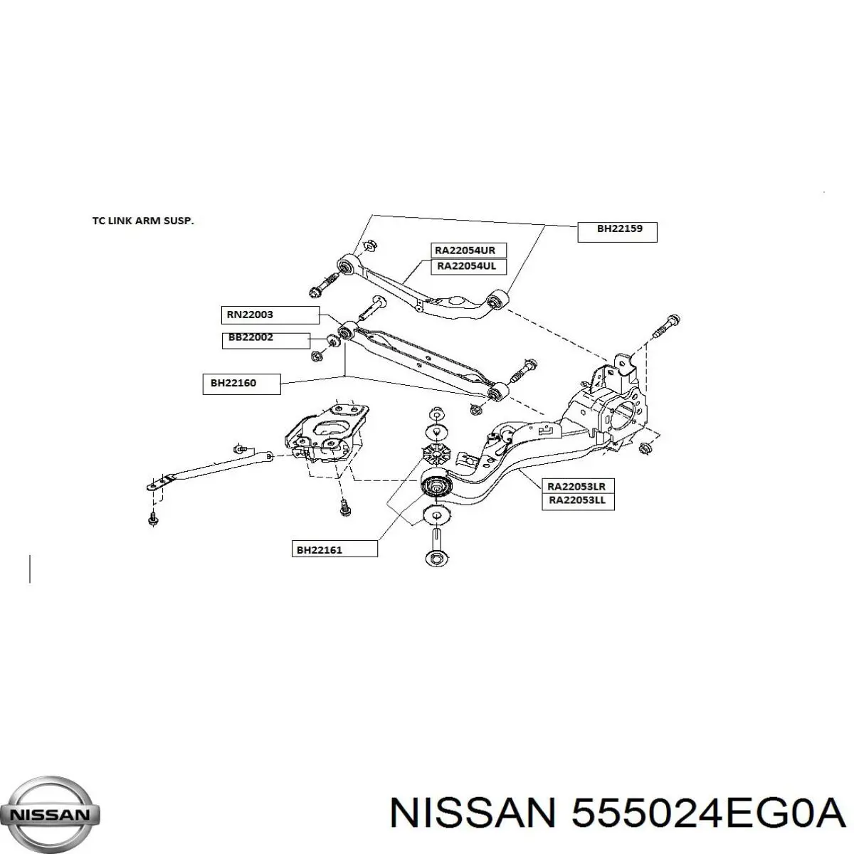 Braço oscilante (tração) longitudinal inferior esquerdo de suspensão traseira Nissan/Infiniti 555024EG0A preço, a partir de 108,96 USD