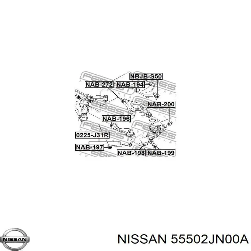 Braço oscilante superior esquerdo de suspensão traseira Nissan/Infiniti 55502JN00A preço, a partir de 154,45 USD