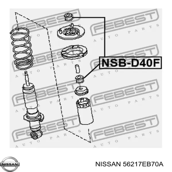 56217EB70A Nissan/Infiniti Bucha da haste de amortecedor dianteiro