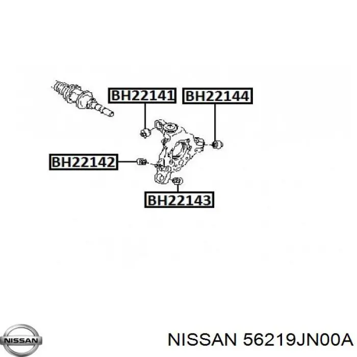 56219JN00A Nissan/Infiniti Bloco silencioso do pino de apoio traseiro