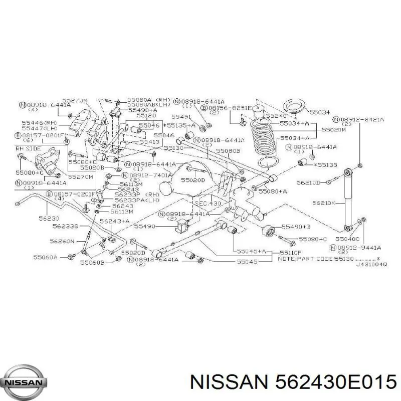 Bucha de estabilizador traseiro Nissan/Infiniti 562430E015 preço, a partir de 2,59 USD
