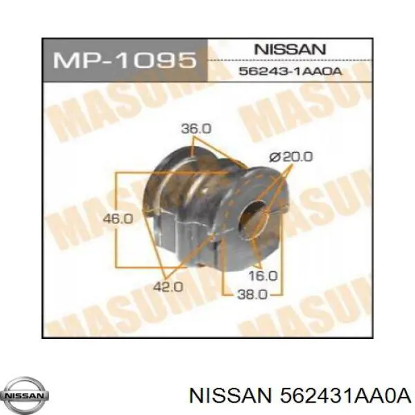Bucha de estabilizador traseiro Nissan/Infiniti 562431AA0A preço, a partir de 6,07 USD