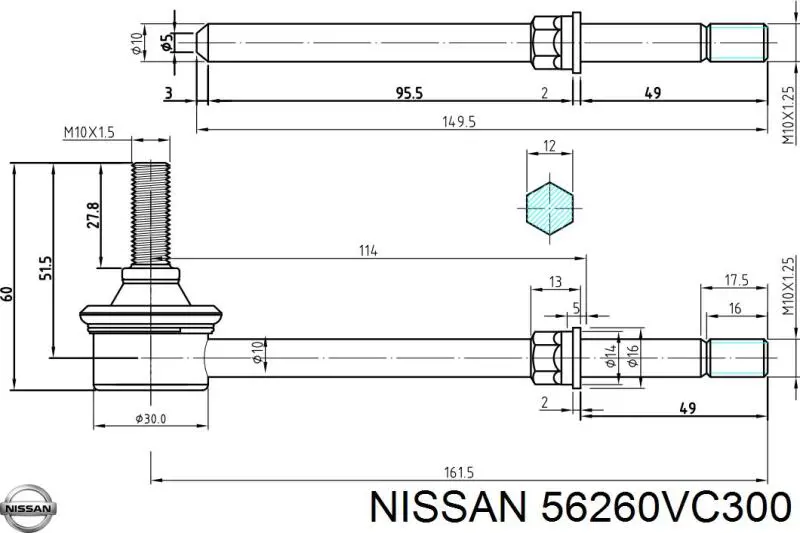 Compre 56260VC300 Nissan/Infiniti Montante direito de estabilizador traseiro