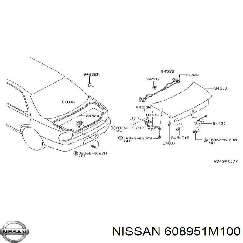 Nissan/Infiniti 608951M100 preço, a partir de 6,54 USD