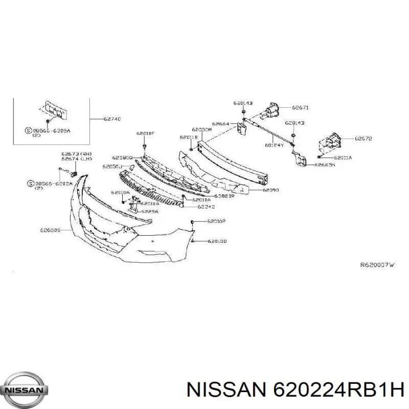 620224RB1H Nissan/Infiniti Pára-choque dianteiro