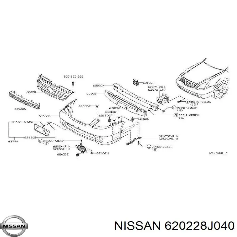 Pára-choque dianteiro Nissan Altima L31 