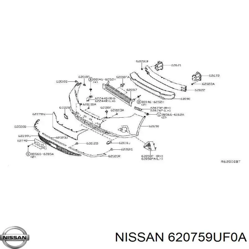 Moldura esquerda do pára-choque dianteiro Nissan/Infiniti 620759UF0A preço, a partir de 70,13 USD