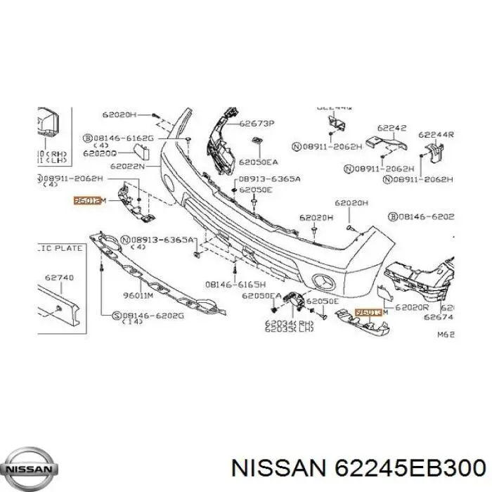 Consola externa esquerda do pára-choque dianteiro Nissan/Infiniti 62245EB300 preço, a partir de 44,55 USD