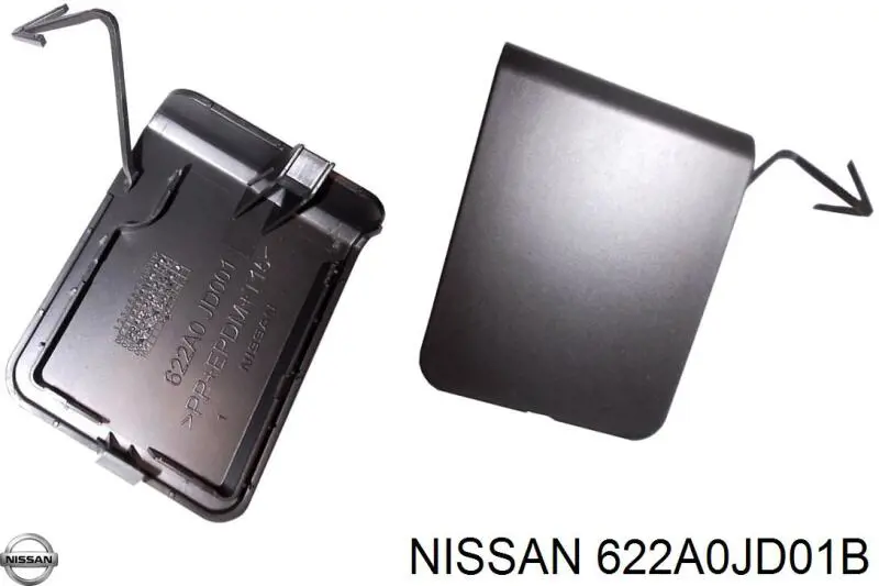 622A0JD01B Nissan/Infiniti Tampão dianteira do pára-choque do gancho de reboque