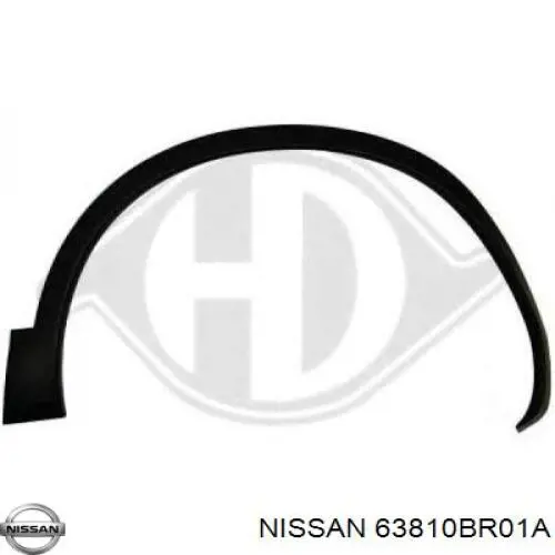 63810BR01A Nissan/Infiniti Expansor (placa sobreposta) de arco do pára-lama dianteiro direito