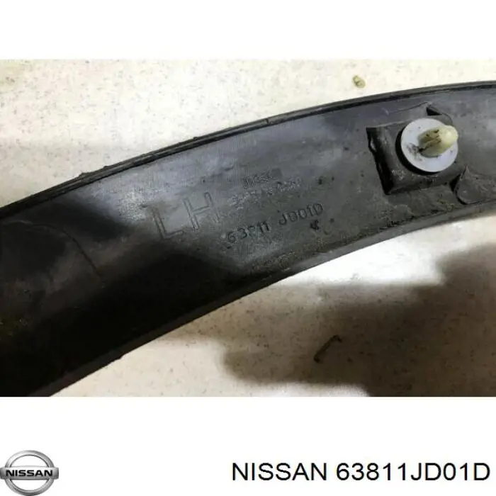 63811JD01D Nissan/Infiniti Expansor (placa sobreposta) de arco do pára-lama dianteiro esquerdo