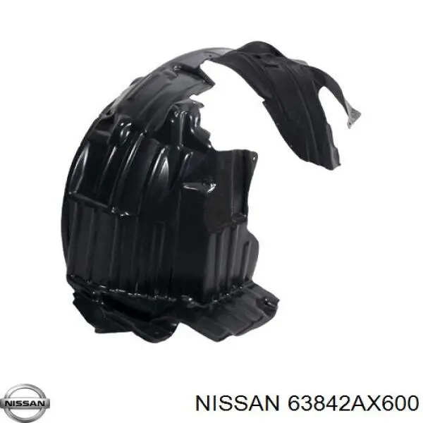63842AX600 Nissan/Infiniti Guarda-barras direito do pára-lama dianteiro
